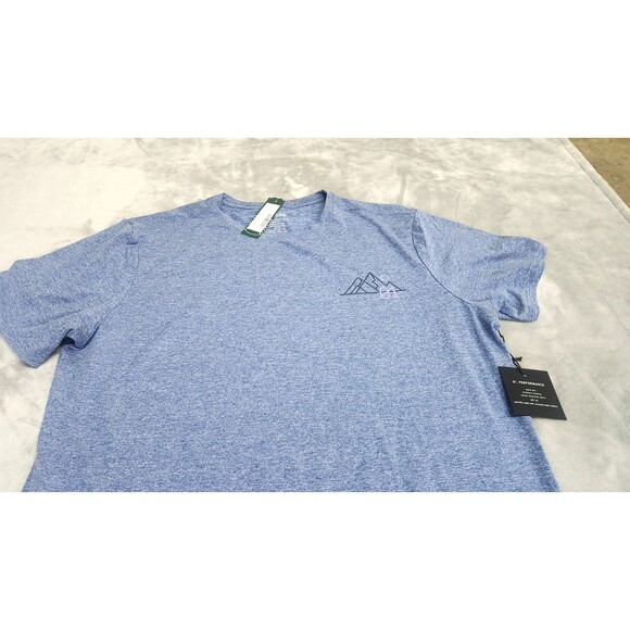 01 Algo Men's Size Large Blue Circular Mountain Performance Graphic T Shirt NWT - Picture 1 of 10